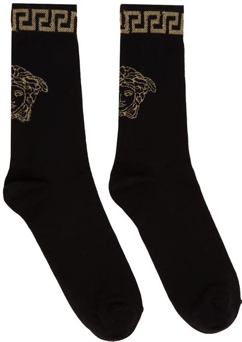 versace socks blue|Versace socks black and gold.